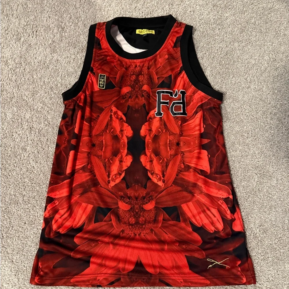 Men's Red Floral Jersey - Picture 1 of 2